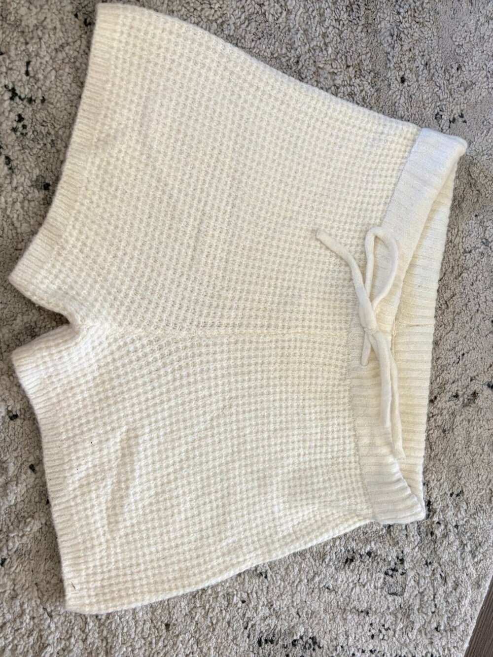 Aeropostale Cream Waffle Knit Shorts